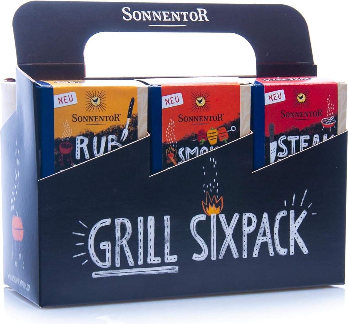 Sonnentor Grillgewürze Sixpack, Flockengewürze, 157 kcal, 653 kJ, 3,18 g, 5,91 g, 6,86 g QH-1W35-658Q