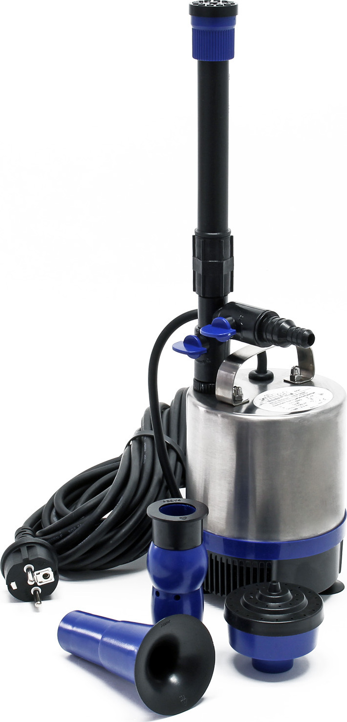 Fontánové čerpadlo Wiltec z nehrdzavejúcej ocele 50 W 1750 l/h, max. výška fontány 1,6 m, jazierkové čerpadlo vrátane 3 nástavcov pre rôzne fontány, akváriové čerpadlo