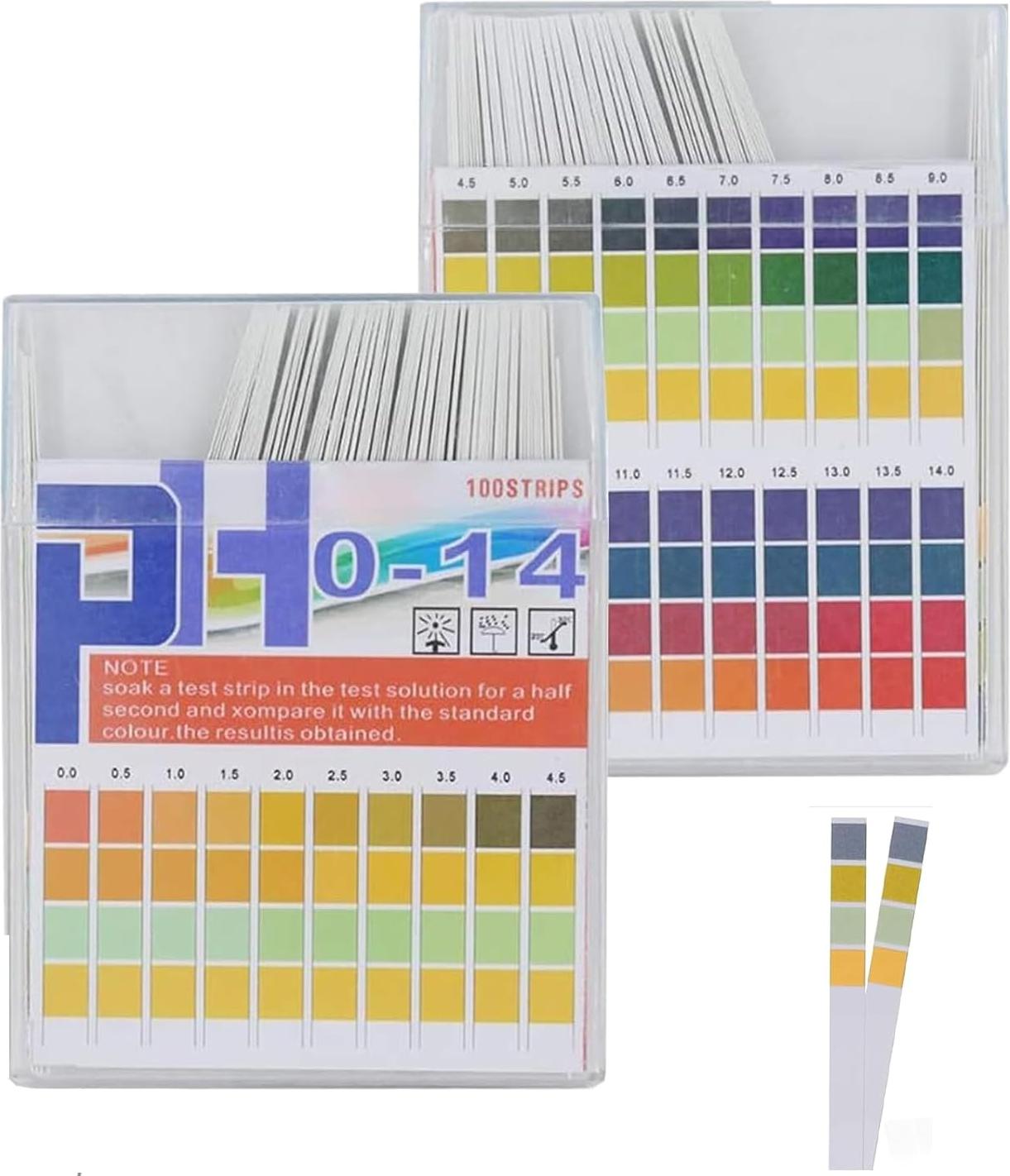 Zimtky 2 Schachtel mit Säure-Base-Testpapier (PH Wert Teststreifen 0-14) Großer Testbereich PH Teststreifen Wassertest Testet Ihr Wasser auf Nitrat & Nitrit PH & Alkalinität Z250627B0DNR4ZKZS