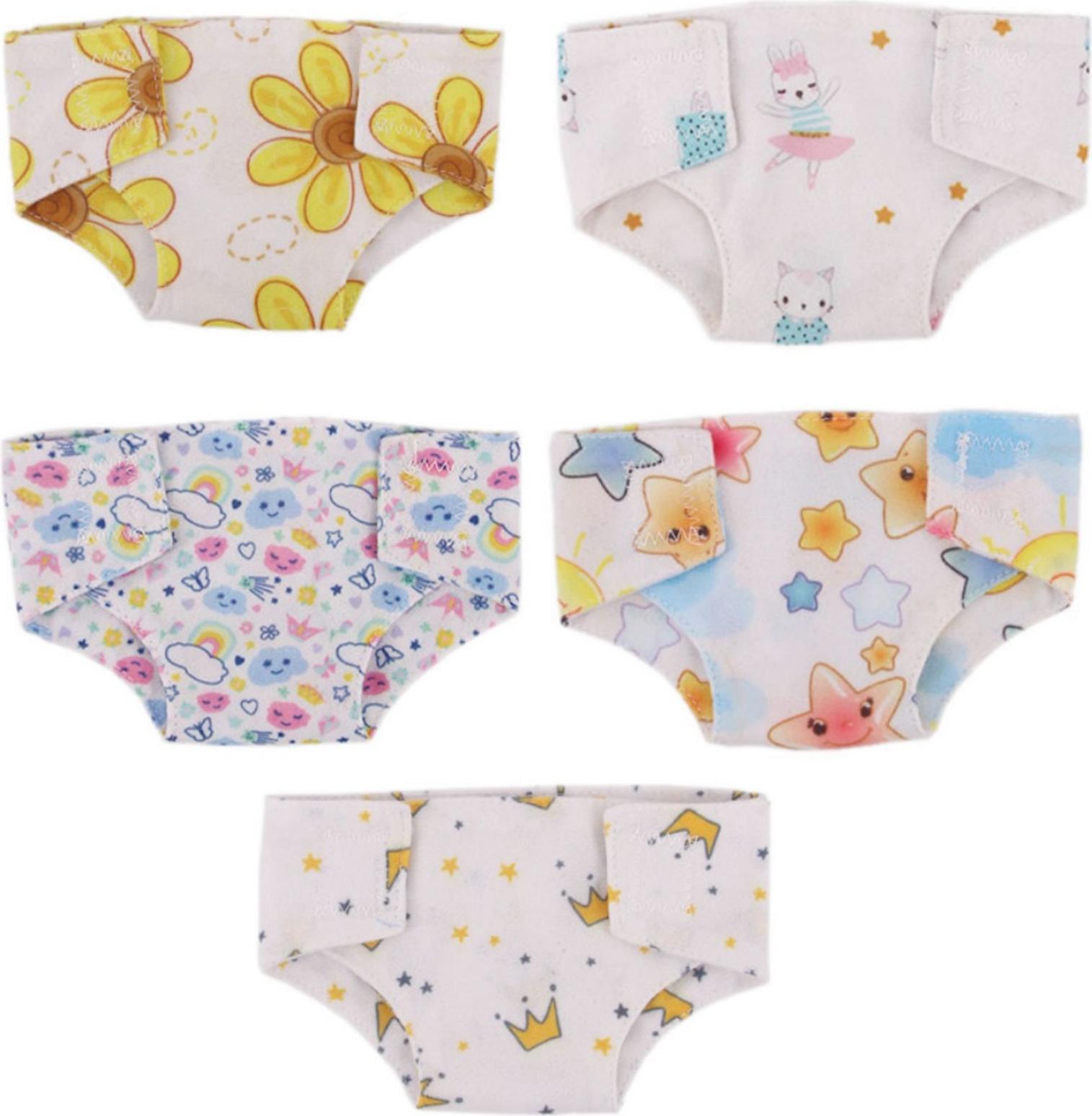 Jormftte Puppenwindeln für Baby Puppen,5 Stück mit Klettverschluss, born Little Windeln,Puppenwindeln im 5er Set für 60 cm Puppen,Zubehör für Puppen 30-60 cm,Baby Kleidung Baby Puppen,Puppenkleidung KAU-HT-LR-CPK-20251215-75