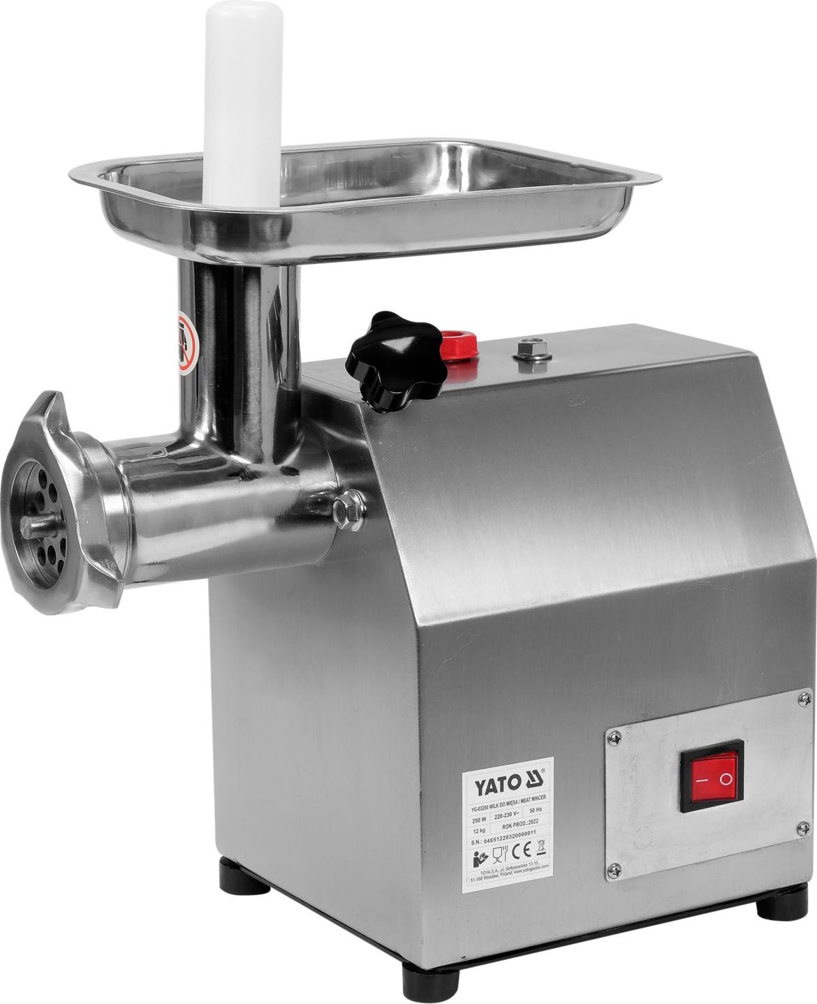 YATO Gastro Fleischwolf 250W, 75kg/h TRI-YG-03200