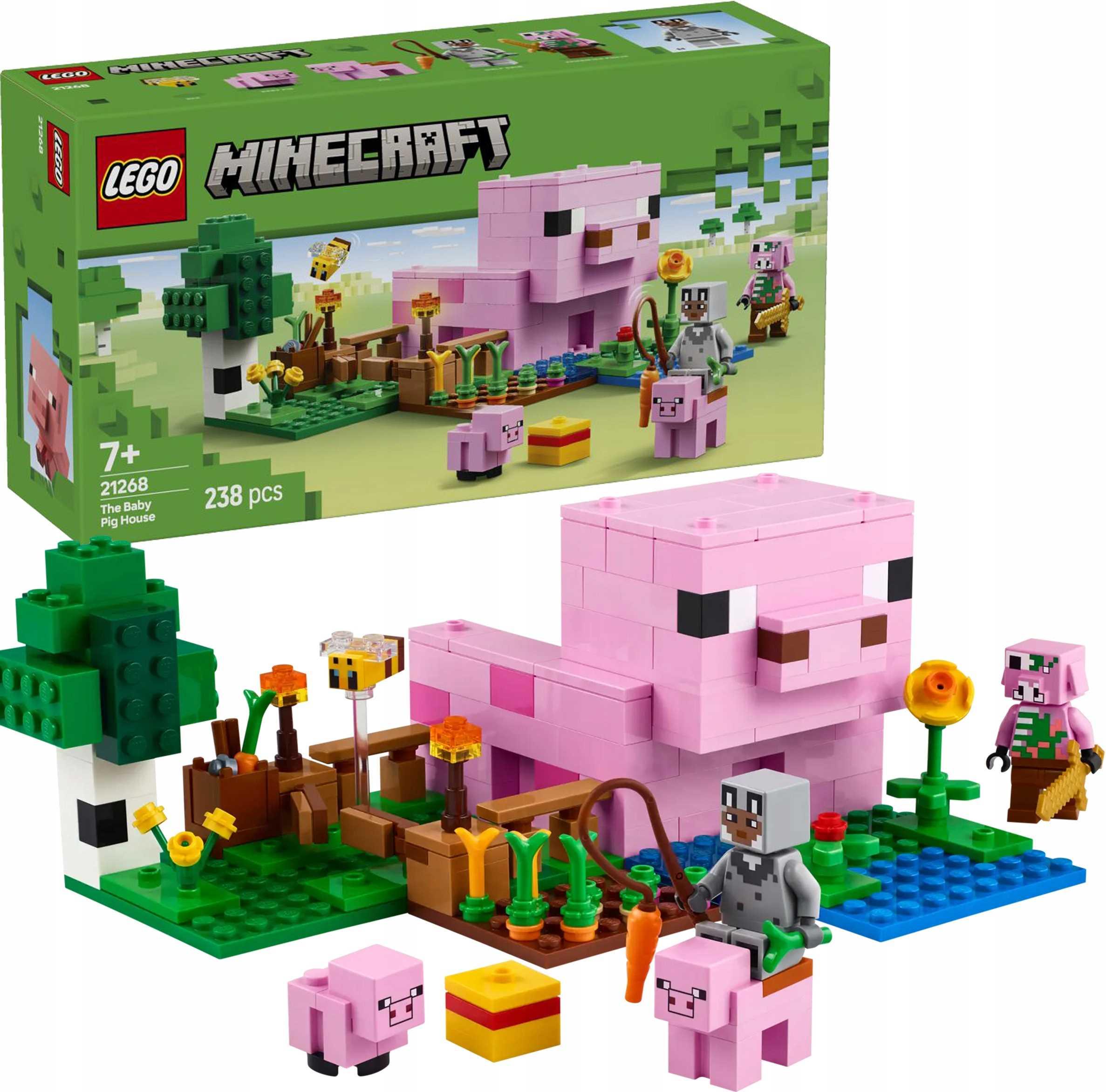 LEGO Minecraft Domček Prasiatka, Stavebnica, 7 rok / roky, Plast, 238 kusov, 405 g