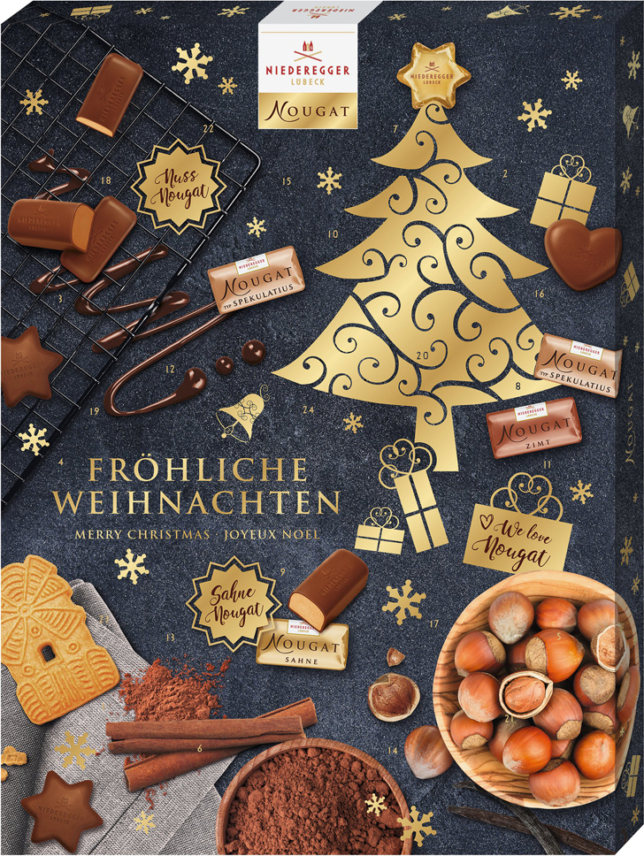 Niederegger Nougat Adventskalender mit feinsten Nougat Pralinen 500g 851434