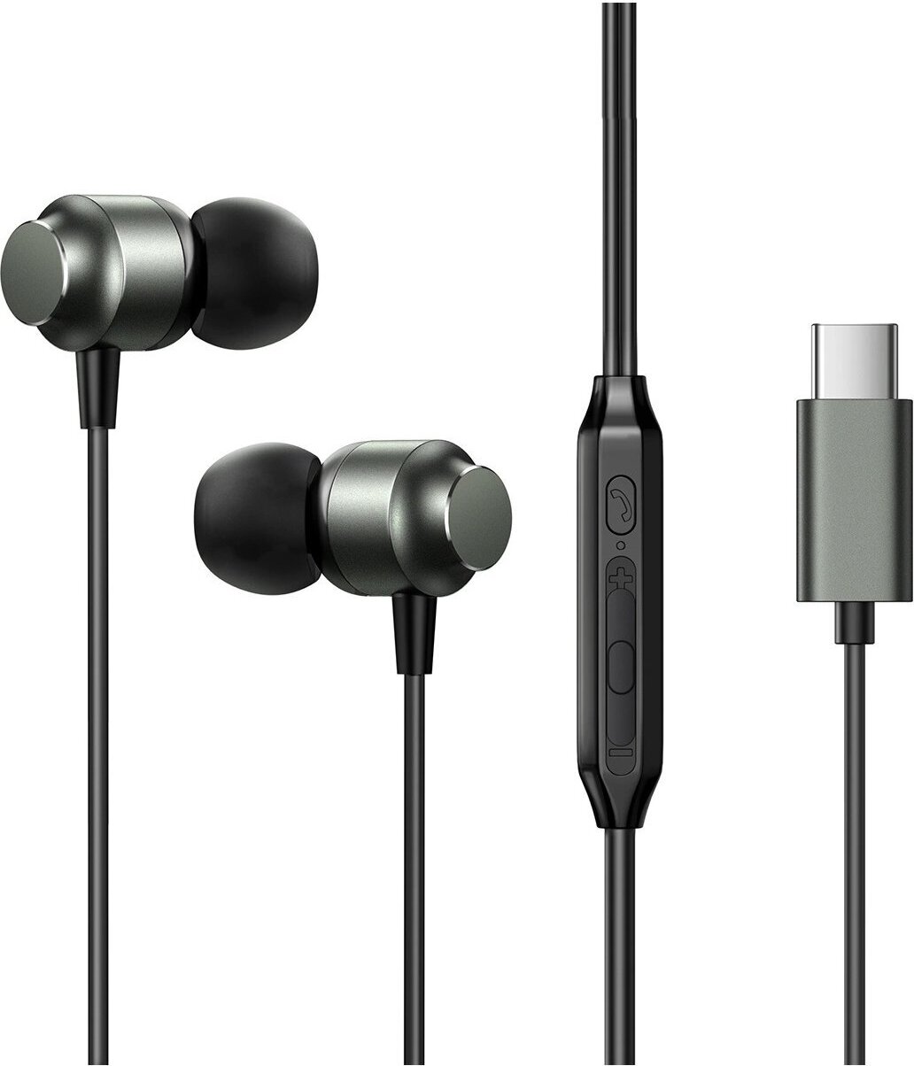Joyroom JR-EC06 USB-C slúchadlá do uší Sivé