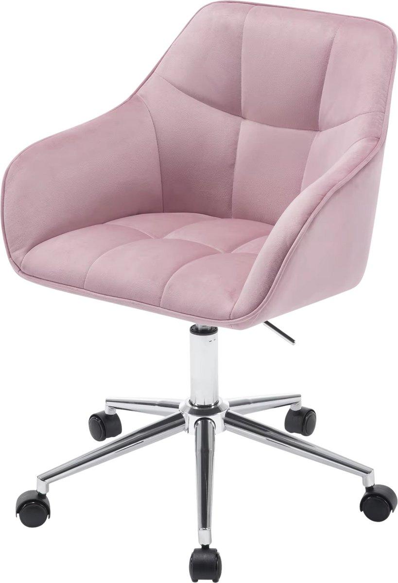 Sada 2 otočných zamatových kancelárskych stoličiek - Výškovo nastaviteľné - S podrúčkami - Do obývačky, kancelárie alebo na toaletný stolík