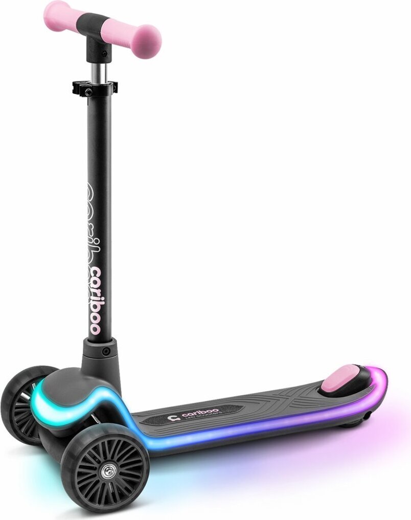 Dreirädriger Kinderroller Cariboo LEDstar, pink H-380-RU