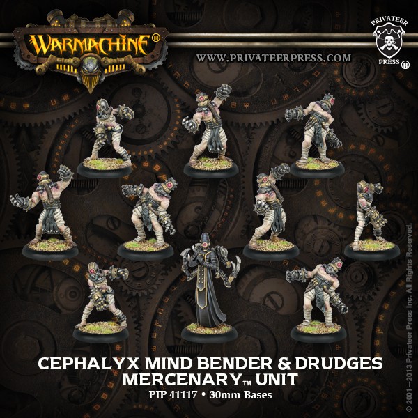 Privateer Press Mercenary Cephalyx Mind Bender & Drudges Unit (10) (plastic) PIP41117