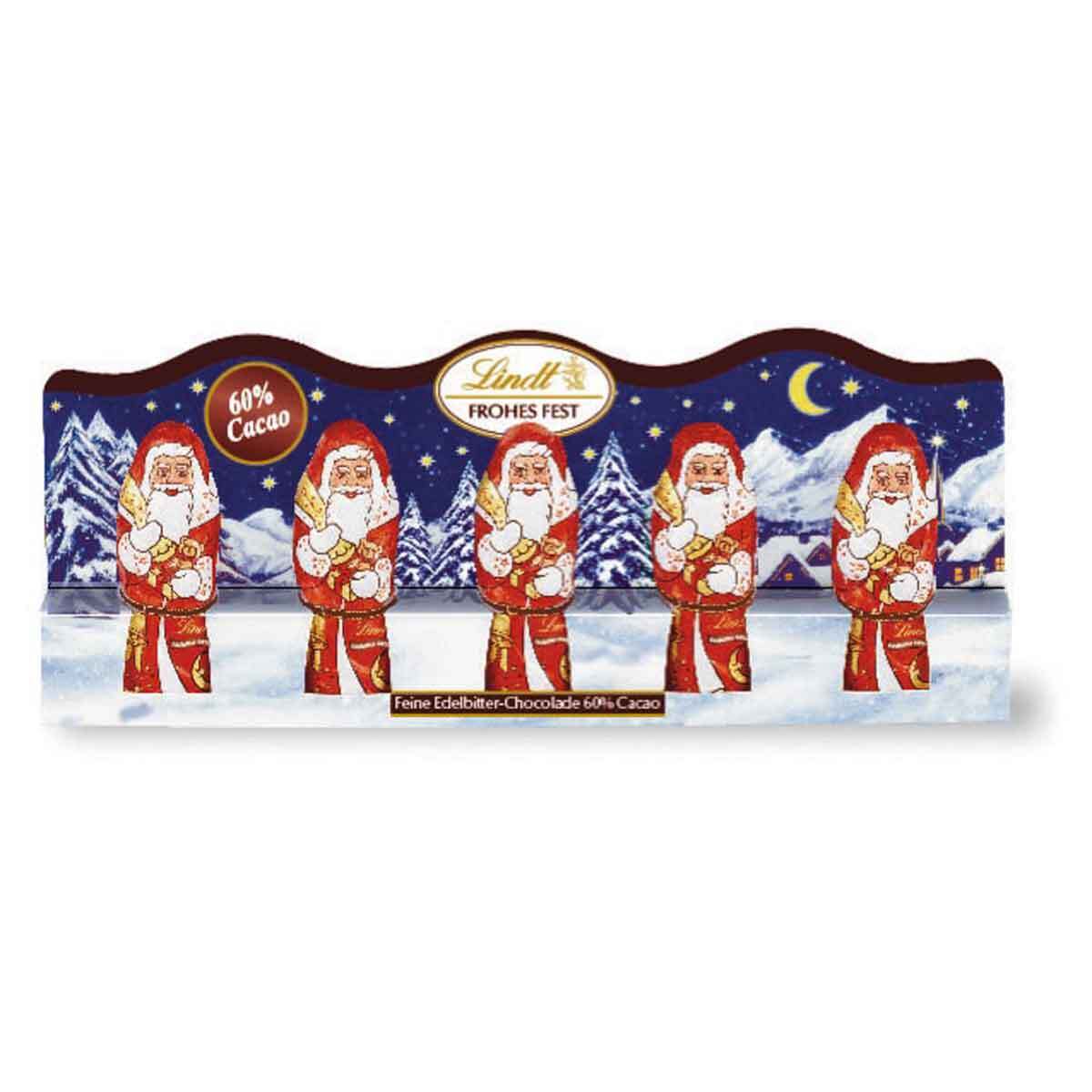 Lindt & Sprüngli Mini Santa Hohlfiguren Edelbitter 3er Pack (3 x 50 g) r63621-3
