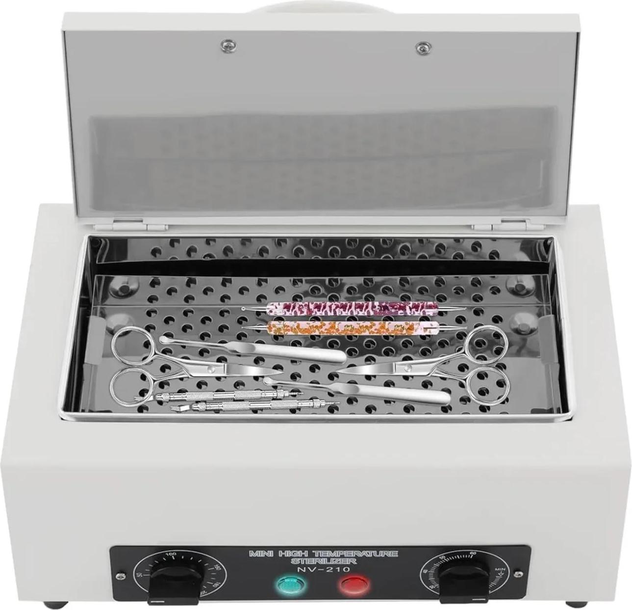 StarTech Nagelwerkzeug Sterilisator - Trockene Heißluft Sterilisationsgerät - 300W Leistung - 50–220°C Einstellbar - 0–60 Min Timer - Weiß
