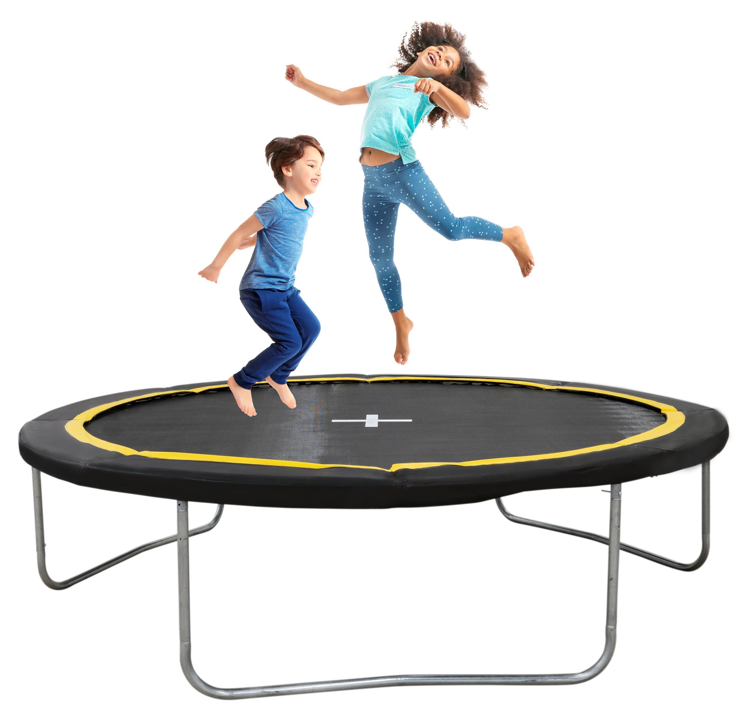 Dunlop Trampolína 6FT - 183 x 50 CM - Trampolína s bezpečnostnou sieťou 200 CM - Detská trampolína - Max. 80 KG - Čierna/žltá