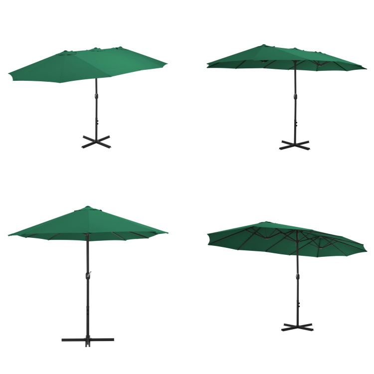 vidaXL Sonnenschirm mit Aluminium Mast 460 x 270 cm Grün - Sonnenschirm - Sonnenschirme - Sonnen Schirm - Sonnen Schirme HL44867
