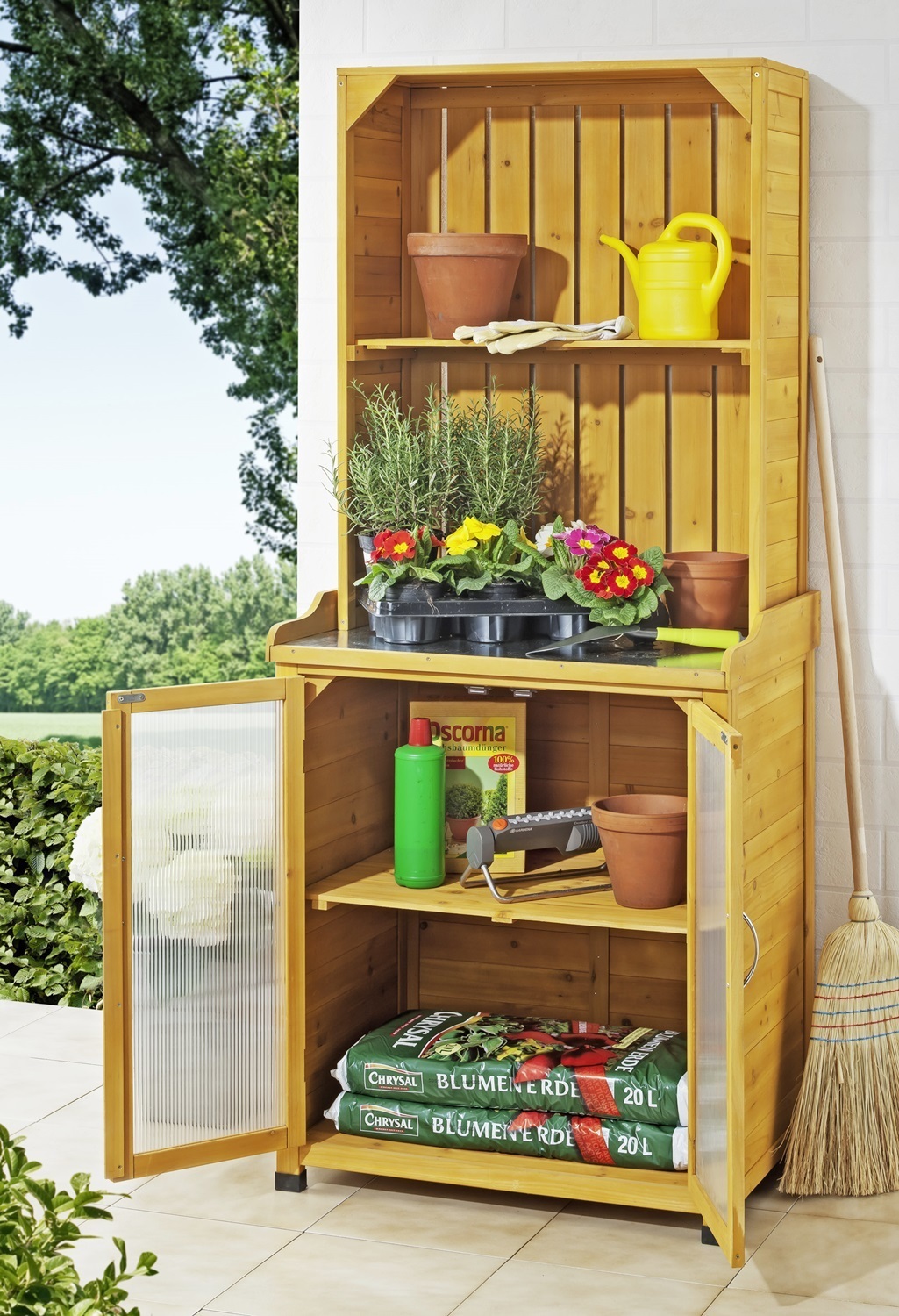 Gartenschrank mit Regalaufsatz Gartenschränke