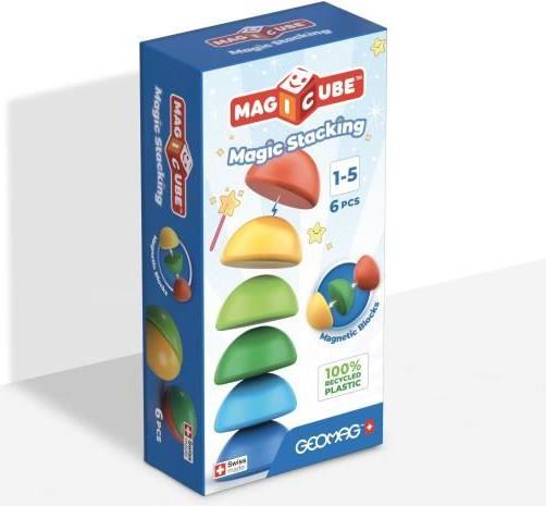 Magnetbausteine - GEOMAG - Magicube 060 - 6 Stück - Stapelbar - Recycelter Kunststoff GEO0871772000600