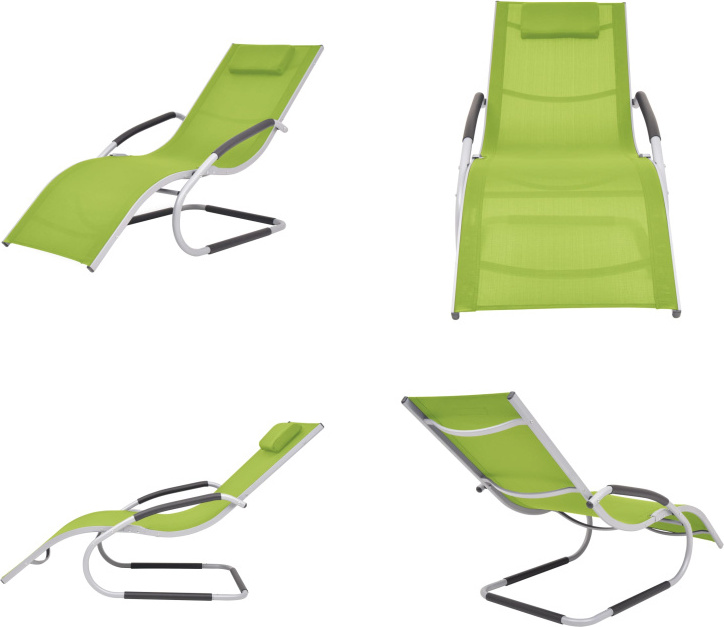 vidaXL Lehátko s vankúšom z hliníka a textilénu zelené - Lehátko - Lehátka - Záhradné ležadlo - Záhradné ležadlá