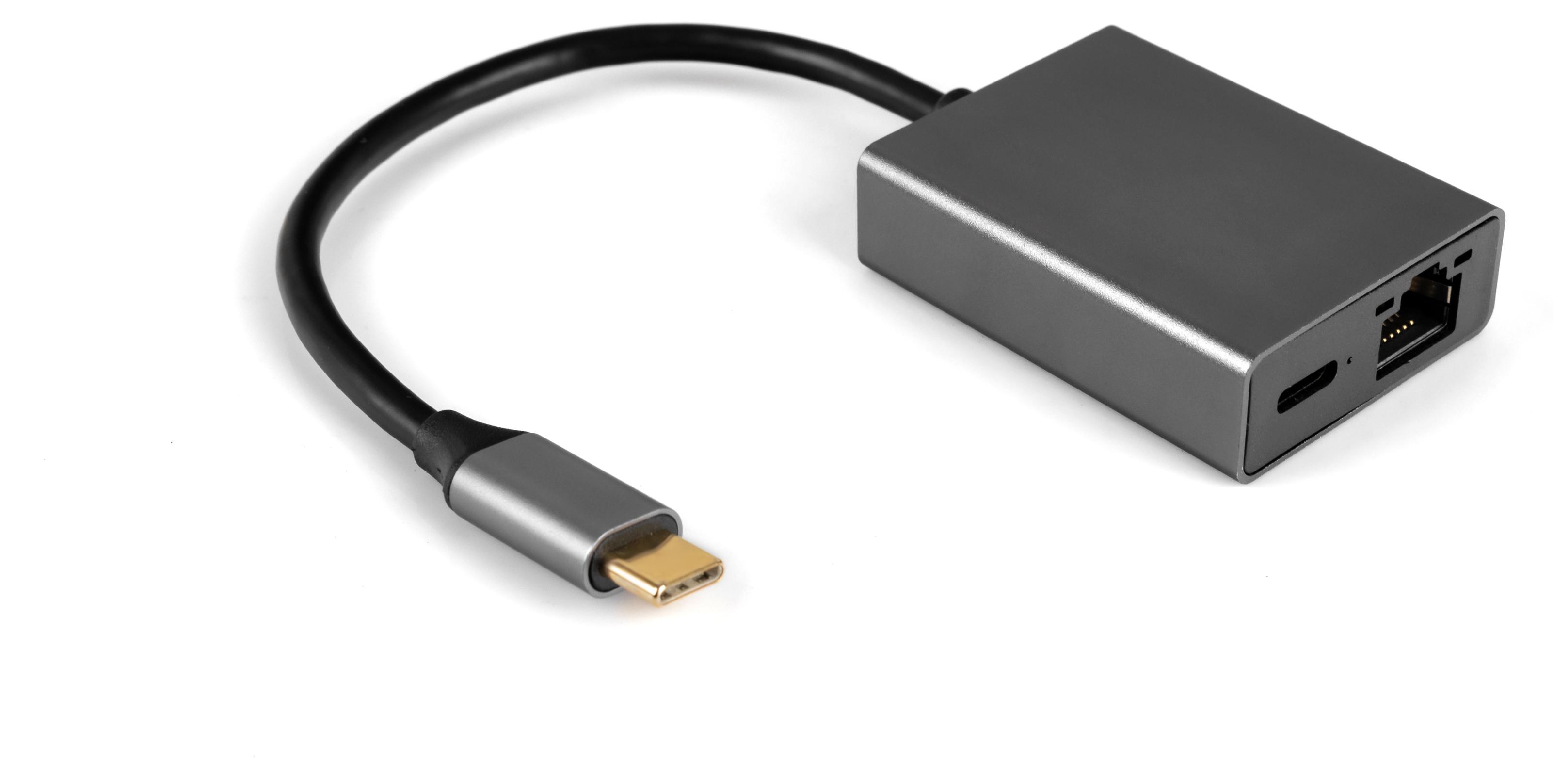 Spacetronik USB-C zu USB-C + RJ45 Mehrfachanschluss SPU-M08 Gigabit