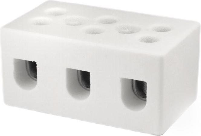 ONKA 2.5-4mm2 / 3-Schienen Steatit / Keramik / Porzellan Stecker - PORCELAIN TERMINAL BLOCK, 1070003
