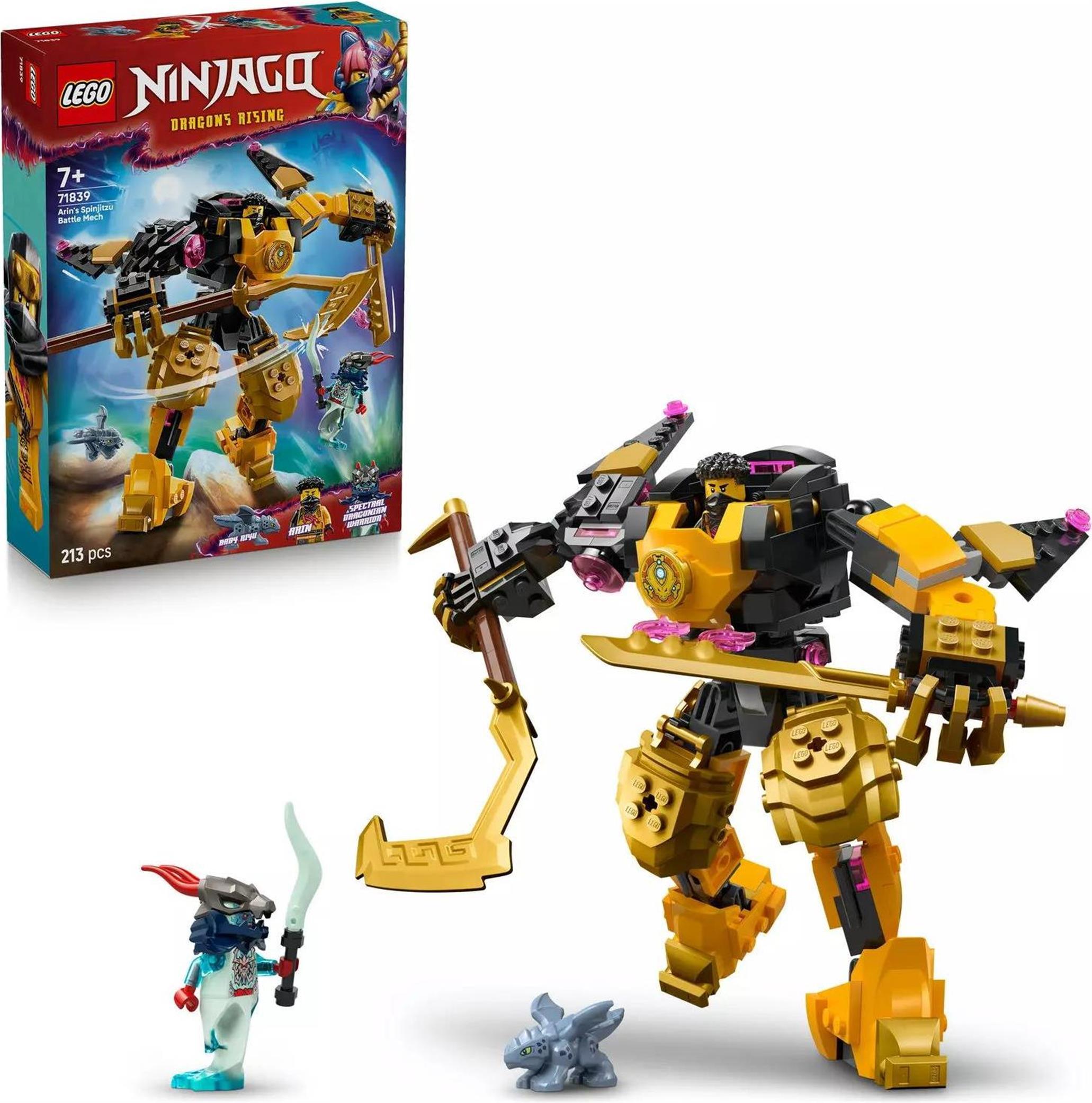 LEGO NINJAGO Arin a bojový robot Spinjitzu, Stavebnica, 7 rok / roky, Plast, 213 kusov, 331 g