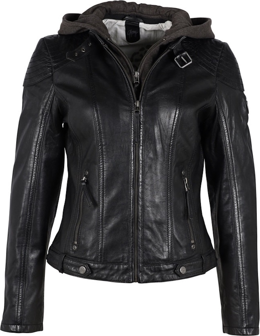 Gipsy Lederjacke Biker Kapuze schwarz XXL