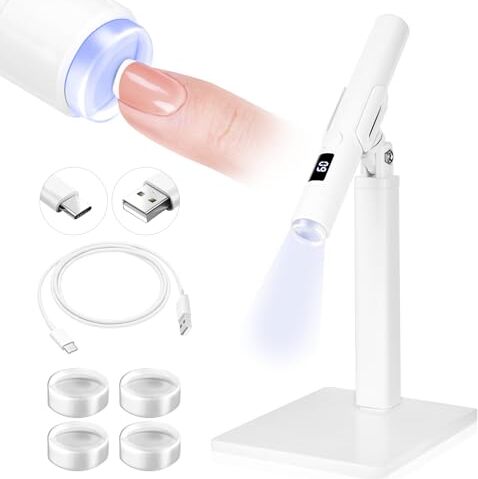 Saviland Mini UV -Lampennägel: 2 in 1 kleine U V -Nagel- und Briefmarkenständer, wiederaufladbare Handheld -LED -Fackel -Gelnägel