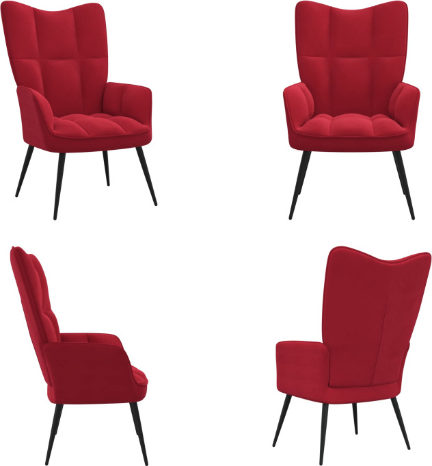 vidaXL Relaxsessel Weinrot Samt - Relaxsessel - Sessel - Armsessel - Relaxstuhl HL328078