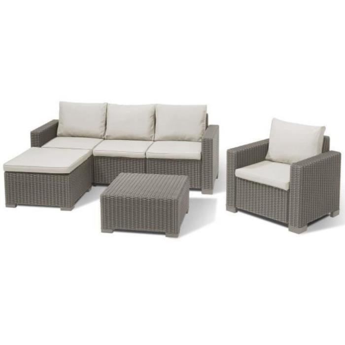 Gartenmöbel - aus geflochtenem Rattan-Kunstharz - Allibert von KETER - 5 Personen - MOOREA - Cappuccino