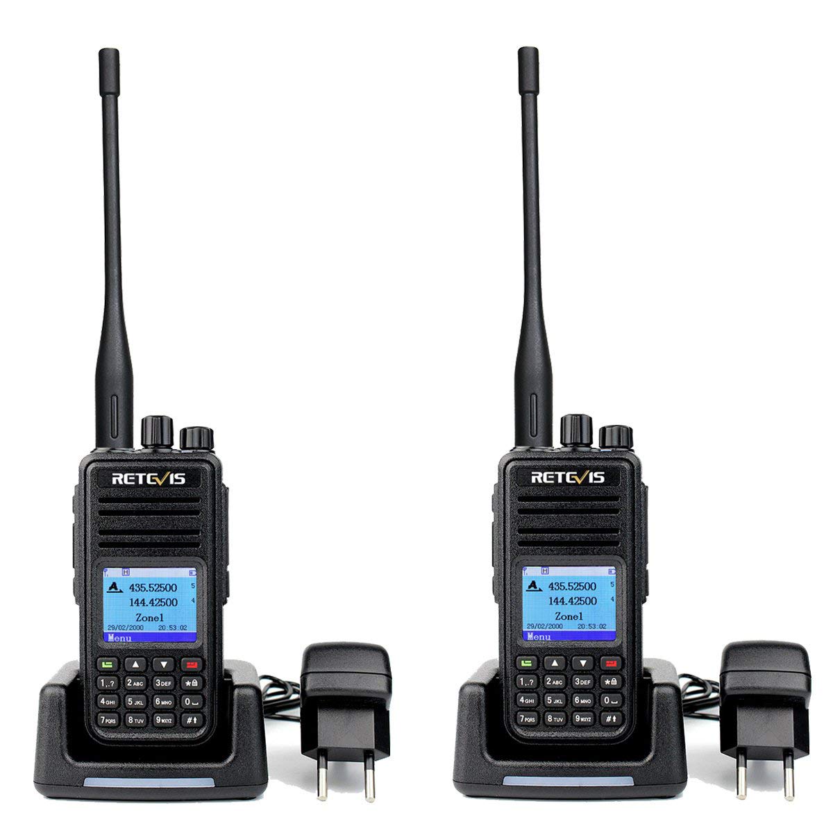 Retevis RT3S DMR Funkgerät, Digitales/Analoges Amateurfunkgerät, mit GPS und APRS, OpenGD77, Kompatibel mit MOTOTRBO TierⅠ& Ⅱ, TDMA, 3000 Kanäle(2STK) EUA9110FX2-J9110P