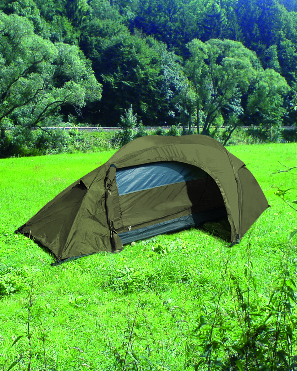 Sturm Bundeswehr und Freizeitshop Mil-Tec Einmannzelt, "Recom", oliv 14201001