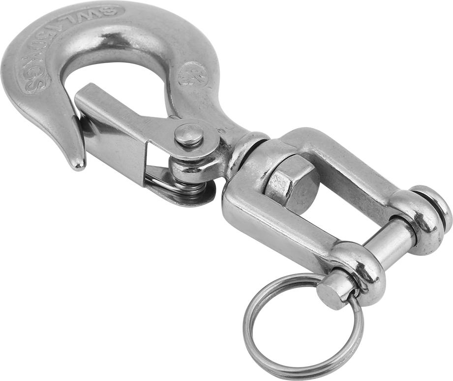 Gistuch 304 Edelstahl -Schwenkaugen -Gabelhöhle Hebekette Snap Hook 150 kg Arbeitsbelastungsgrenze 90 mm
