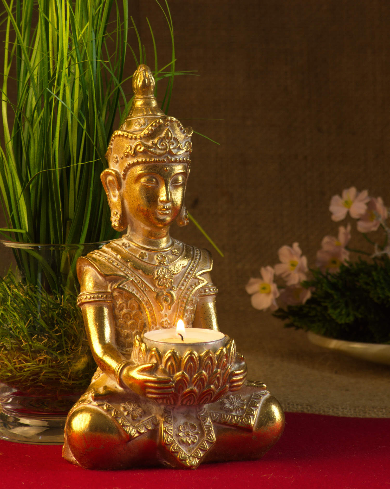 Kleiner Budda Buddha Teelicht Thai Halter