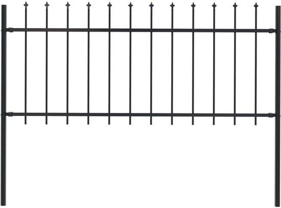 OEM Gartenzaun - Metallzaun mit Stacheln - 181x80 cm - Gepanzertes Stahl - Schwarz - Metallgartenzaun mit 2 Pfeilern (130 cm) und Zubehör 2026