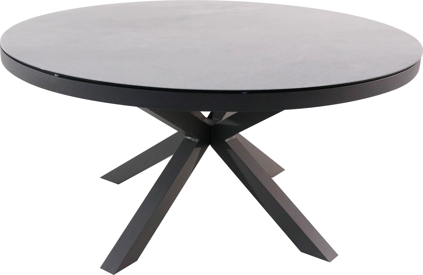 Gartentisch - Grau - 3D Glasplatte - Aluminiumgestell - Ø 150 cm