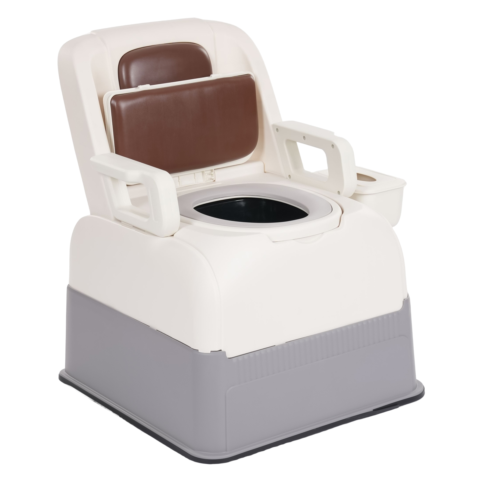 GreatDEshop2021 Nachttisch-Toilettenstuhl, Sicherheitstoilette, Toilettenstuhl für Toilette, Braun JKGQMH-000700-WL