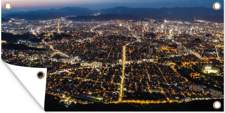 MuchoWow® 160x80 cm Outdoor-Poster Gartendeko Sichtschutz Garten Poster für den Garten Panorama von Daegu vom Berg Apsan in Südkorea 133|1294218