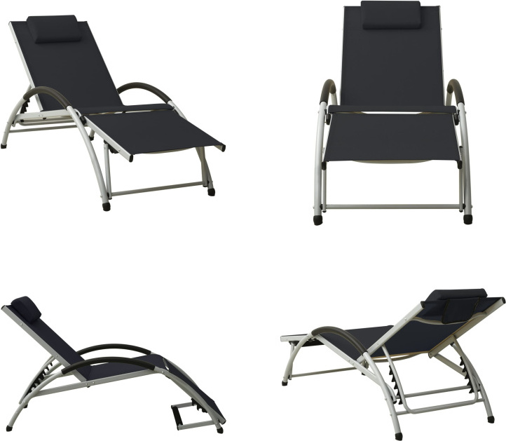 vidaXL Lehátko s vankúšom Textiline čierne - Lehátko - Lehátka - Záhradné ležadlá - Záhradné ležadlá