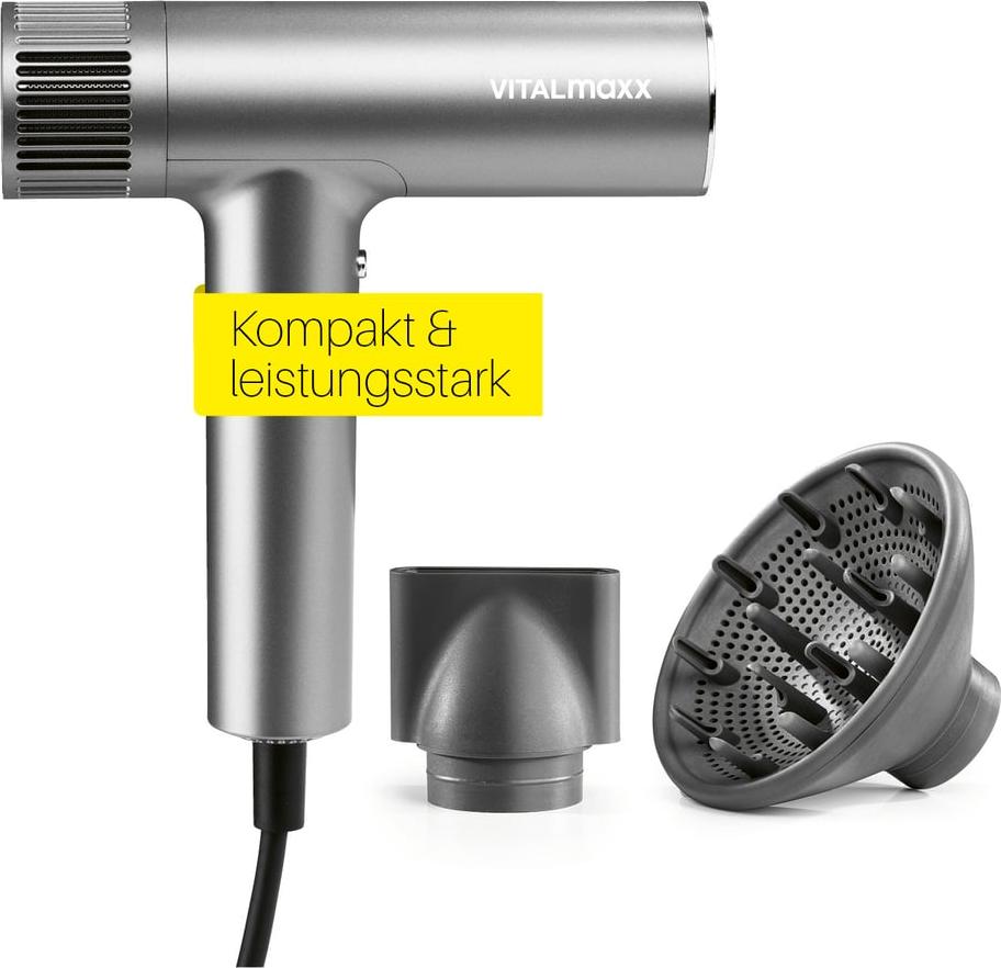 DS Produkte STYLE & SHINE by VITALmaxx Slim Hairdryer - Faltfunktion, 2 Ausätze & BLDC-Motor