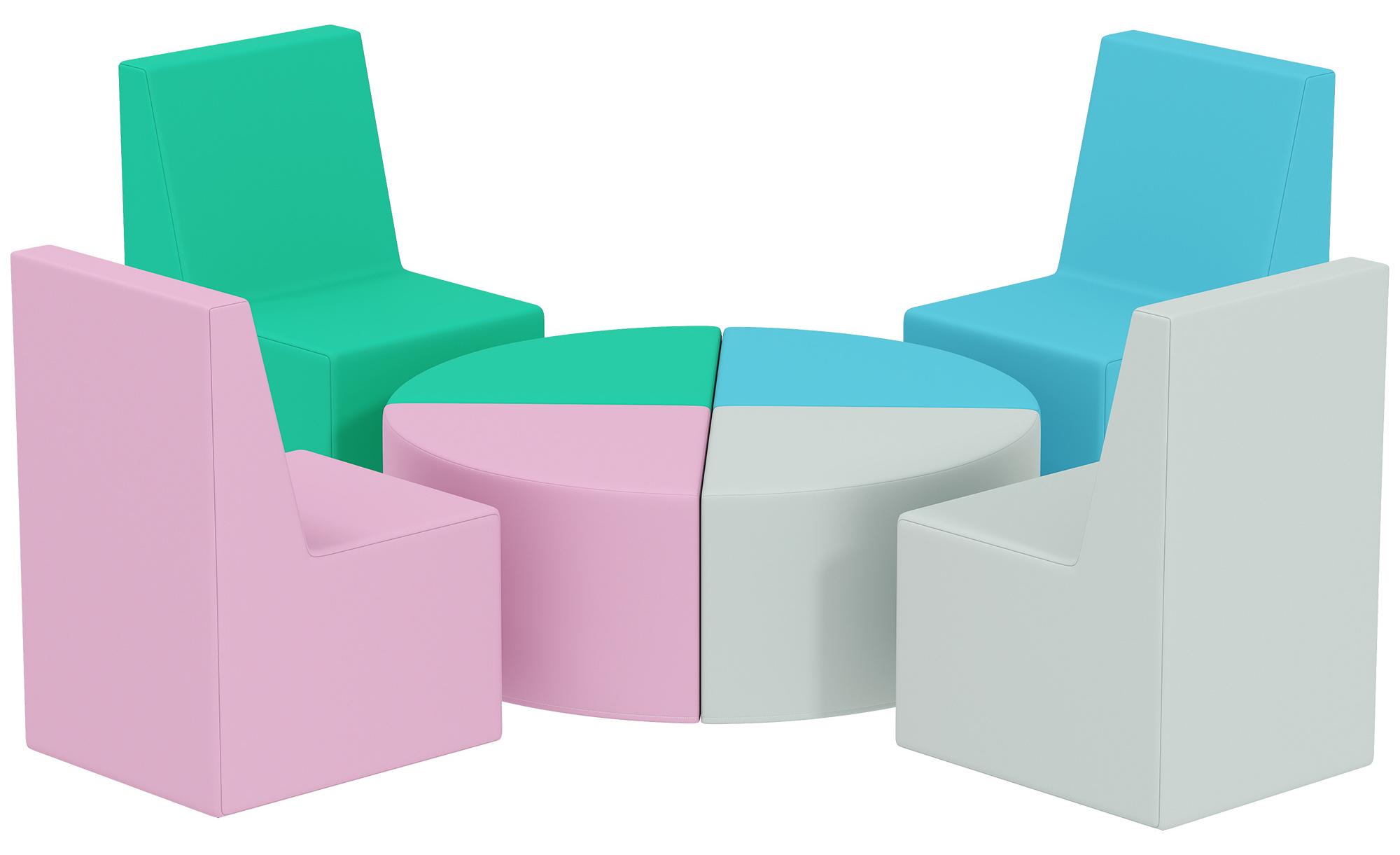 Dopwii 8 TLG. Schaumstoff Bausteine Kinder Softbausteine mit Tisch- und Stuhldesign klettern Bauklötze aus PolyurethanMehrfarbig KAUF-TRAD-3D0-043V00MX-002