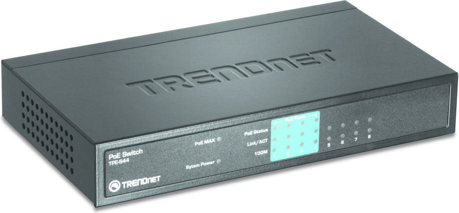 TrendNet TPE-S44 TRENDnet Switch  8 Port 10/100  PoE 30W Metall
