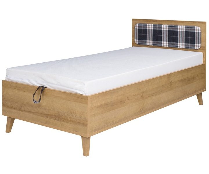 VENETI Studentenzimmerbett 90x200 LARNAKA - goldene Eiche / weiß / graphit 012-04-00019