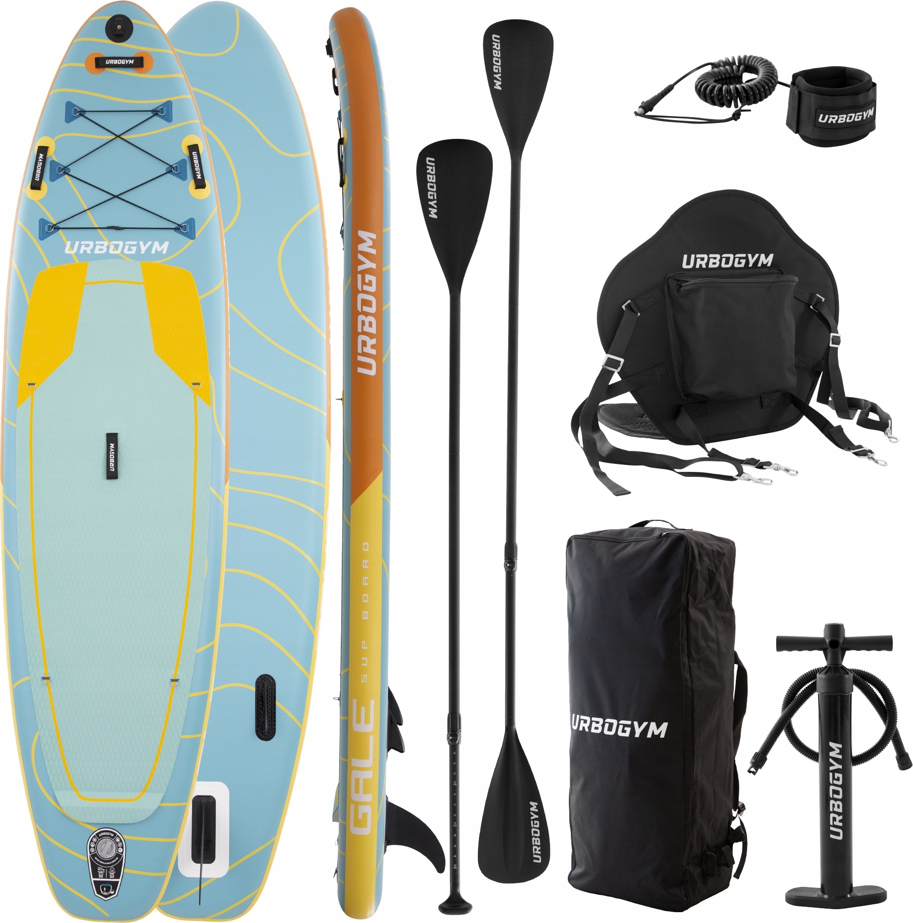 Urbogym Sup 320Cm All-Around Board Mit Sitz Und Gopro Mount Hybrid Sup Kajak