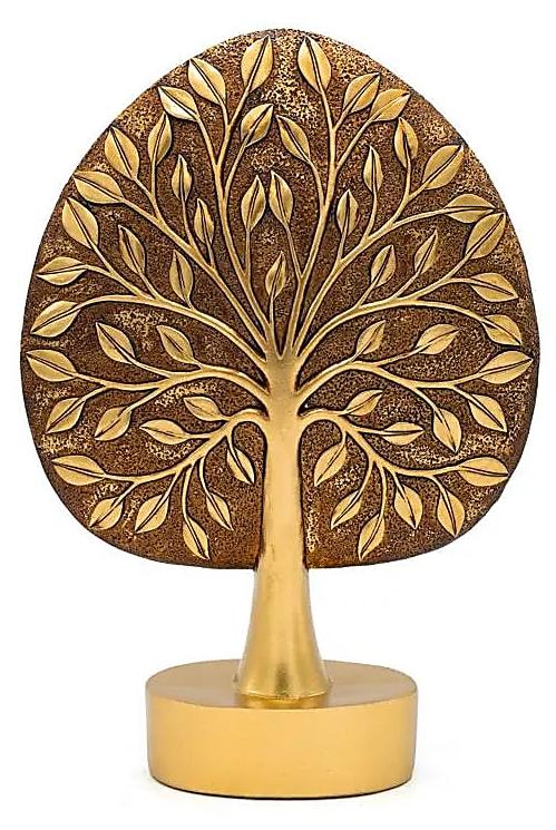 phoenix Deko Lebensbaum goldfarben - 17,5x7,5x25,8 cm