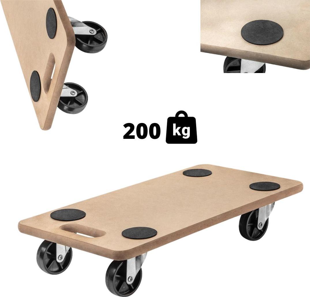 ALLBE Transportplattform 200kg – MDF, kompakt, Lager & Haushalt