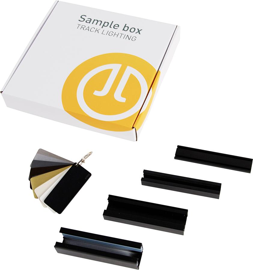 QAZQA - Musterbox mit Schienen und Farbmustern - Stahl - LED geeignet 108475