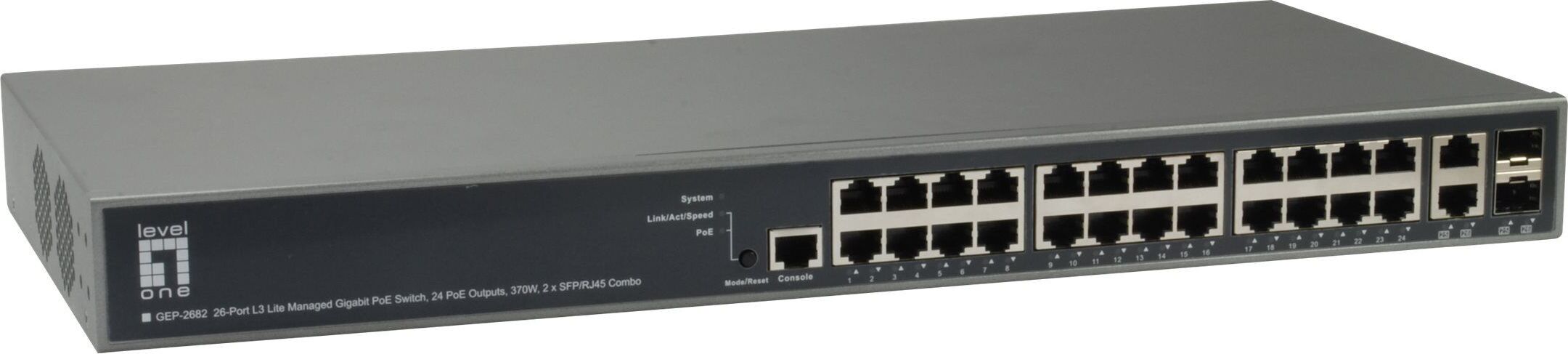 LevelOne GEP-2682 - Schalter - L3 Lite - verwaltet - 24 x 10/100/1000 (PoE+)