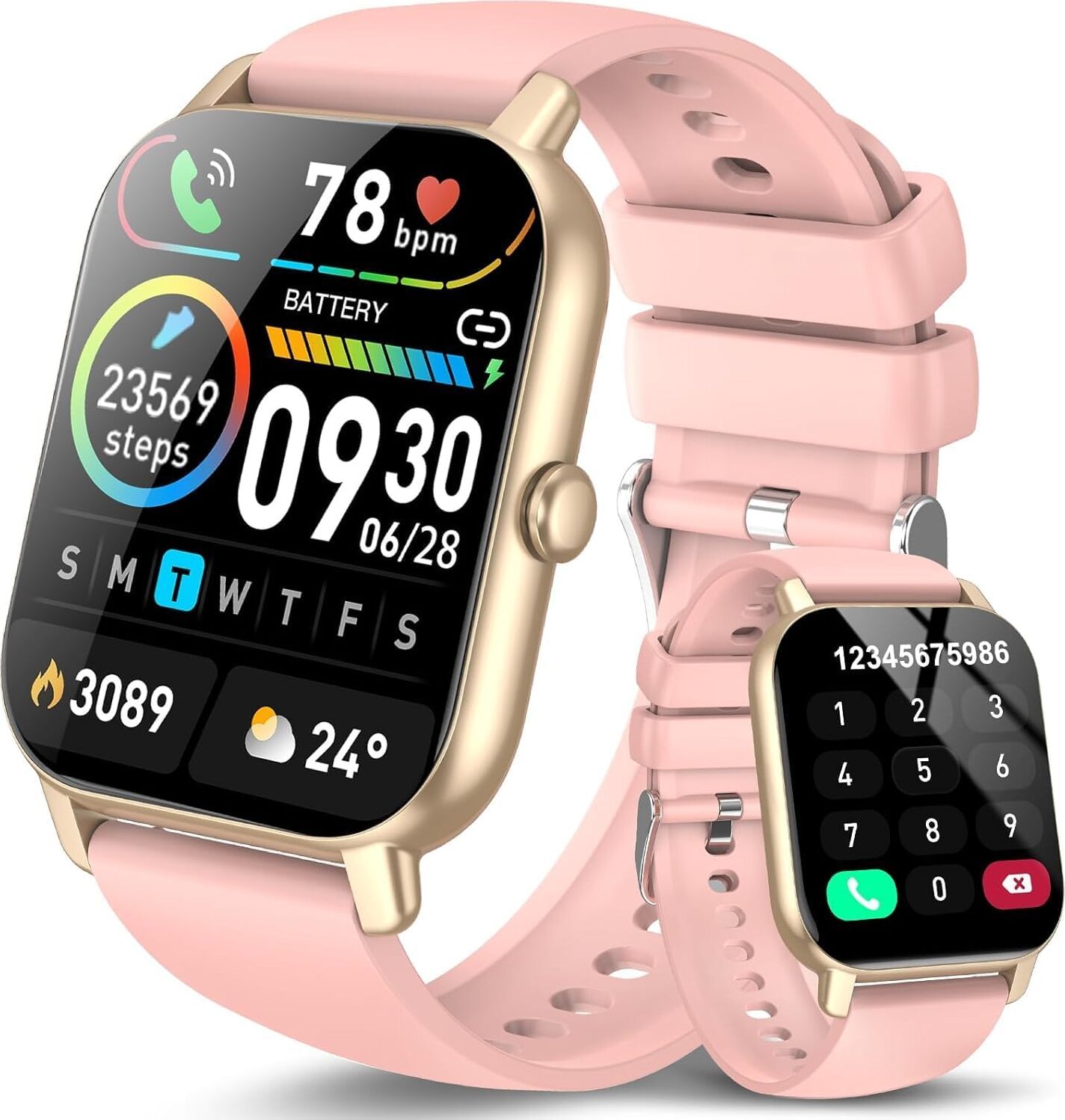 Dusonlap Smart Watch Männer Frauen, 1,85 Zoll Anruf Antwort/Antwort