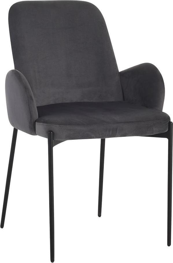 Stuhl Noemi aus dunkelgrauem Samt – Staylux