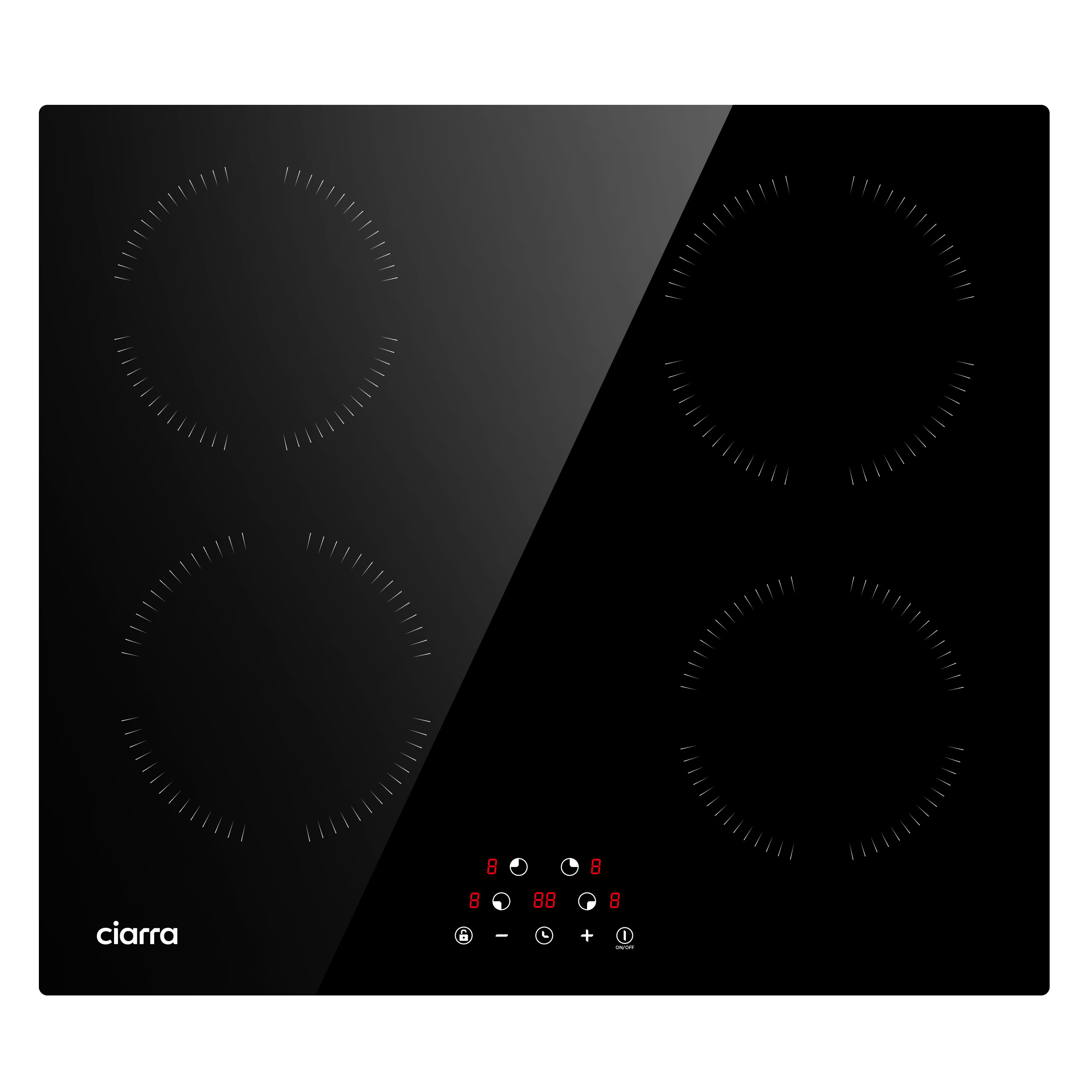 CIARRA vstavaná indukčná varná doska 60 cm, 4 zóny, 6000W VM4BIH-A