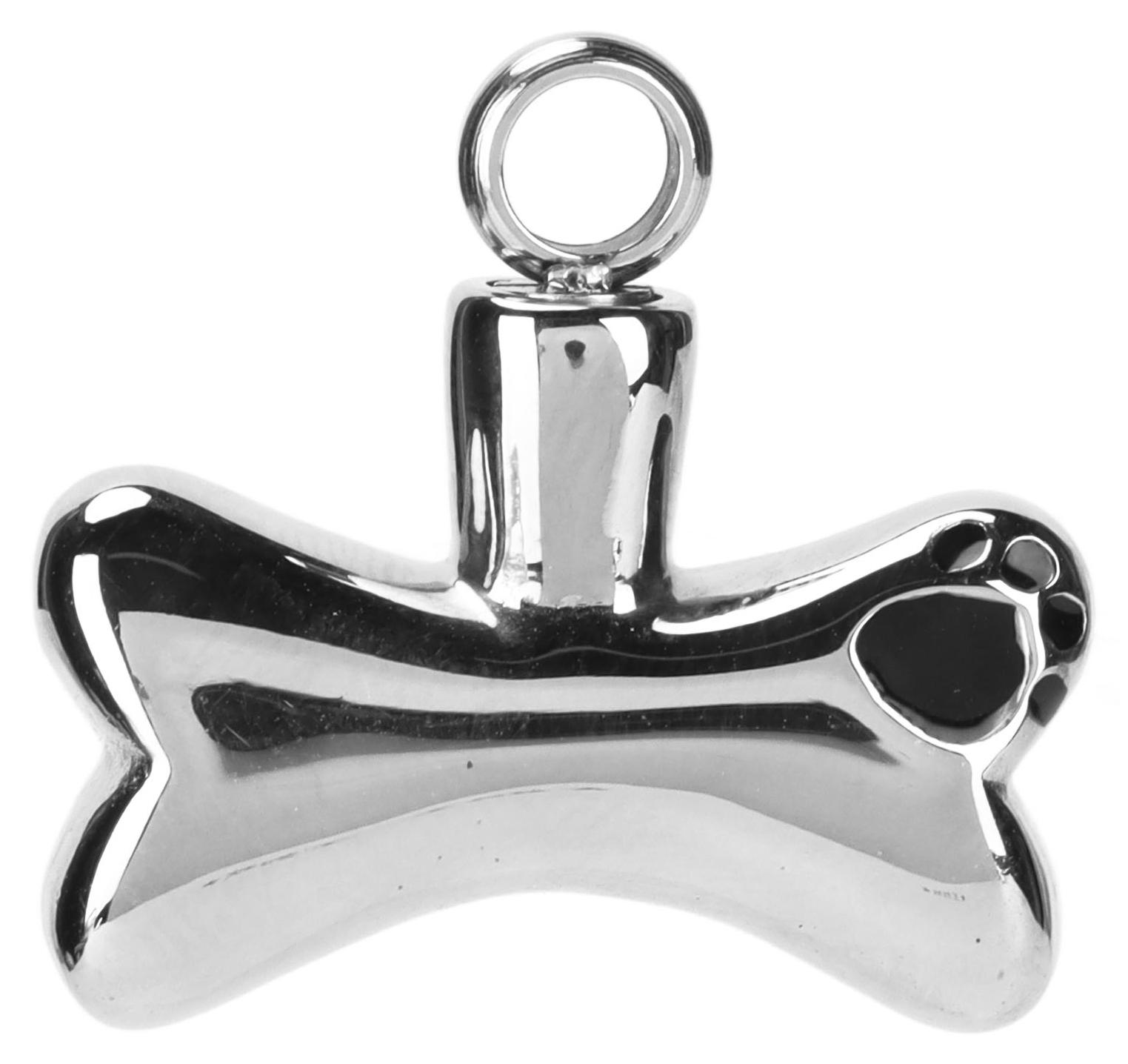 Gistuch Pet Bone Paw Print Urn Pendant Openable Stainless Steel Sweatproof Commemorative Cremation Jewelry for Dog Cat Ashes