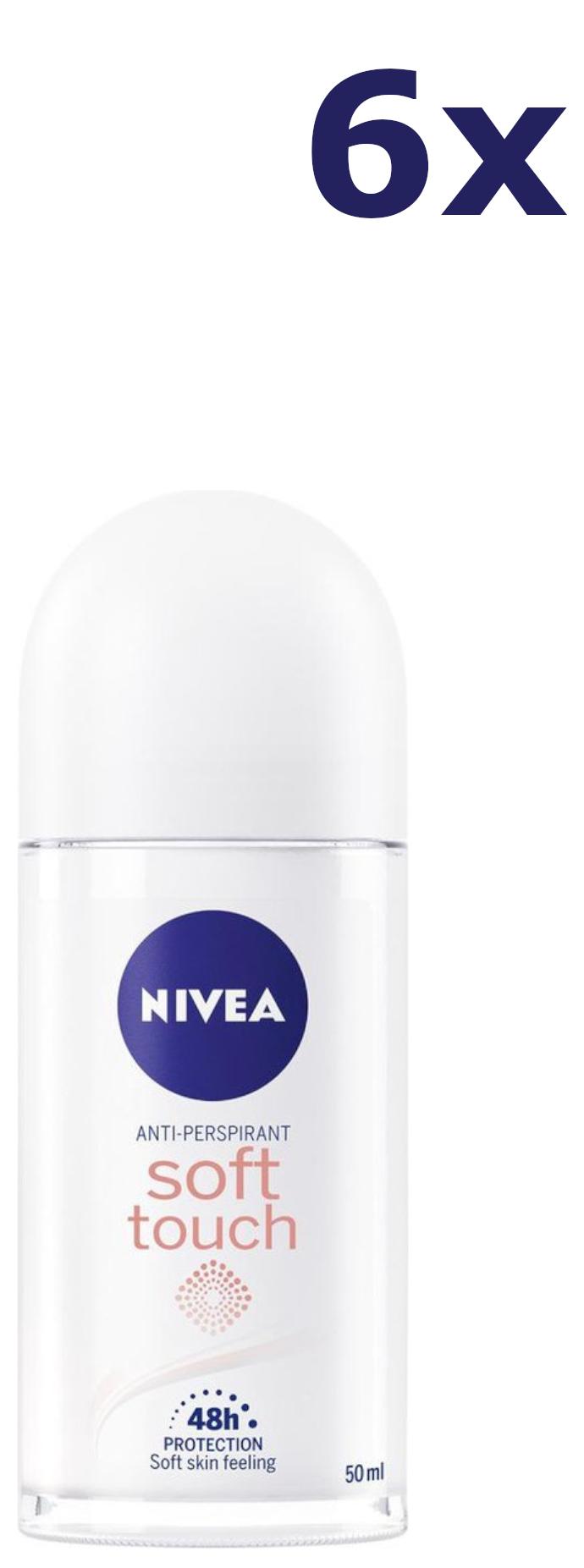 6x Nivea Deo Roll-on - Satin Sensation 50 ml