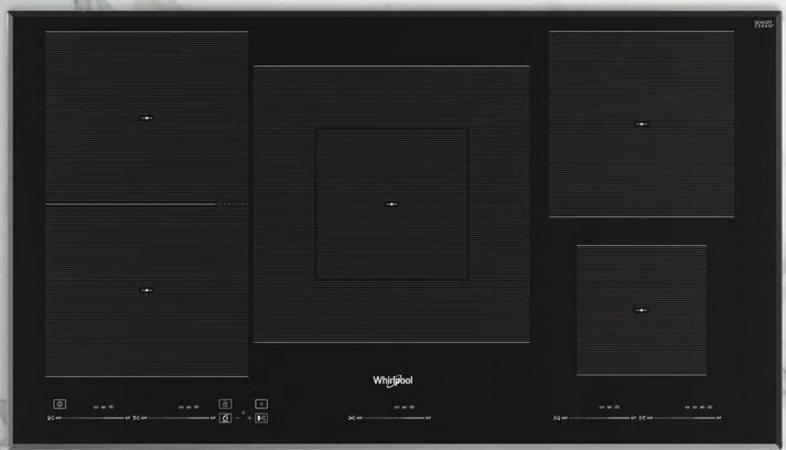 Whirlpool WT 1090 BA, Čierna, Vstavaný, 90 cm, Indukčná varná doska so zónami, Sklokeramická, 5 zone(s)