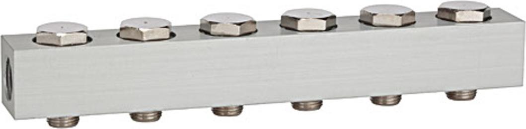 Riegler Versorgungsleiste für Wegeventile, mit 6 Ventilpositionen, G 1/8 518.06-18